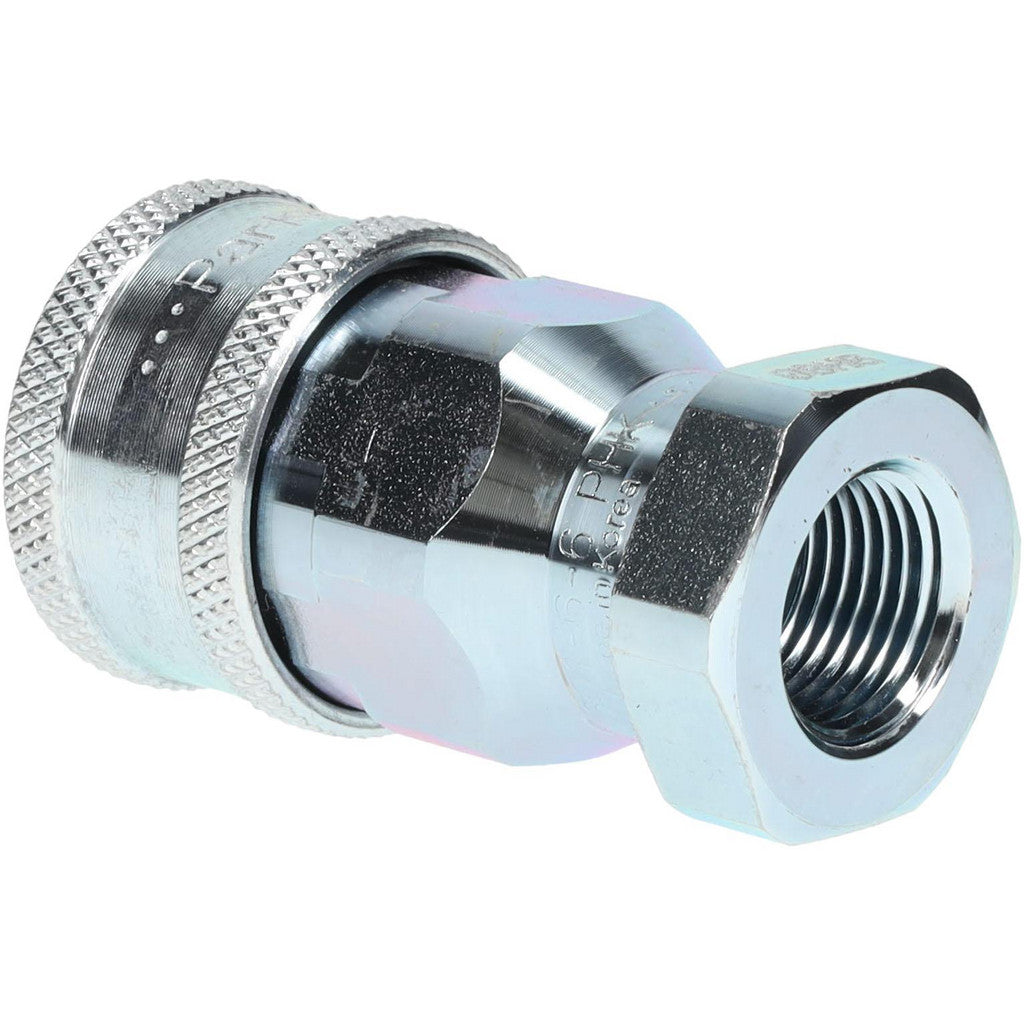 Parker 6/6/6601 Hydraulic Hose Female Pipe Rigid Fitting: 3/8" Hose Size, 3/8" Thread, 4000 psi