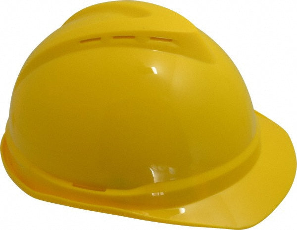 MSA 10034020 Hard Hat: Impact Resistant, Vented, Type 1, Class C, 4-Point Suspension