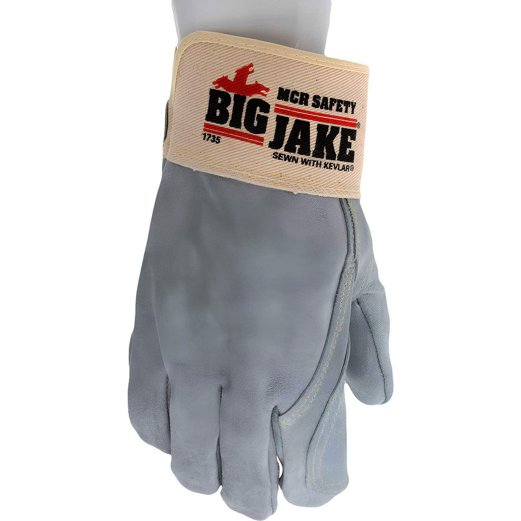 MCR Safety 1735L Work Gloves: Memphis 1735, Size Large, Fleece Lined, Cowhide Leather, General Purpose