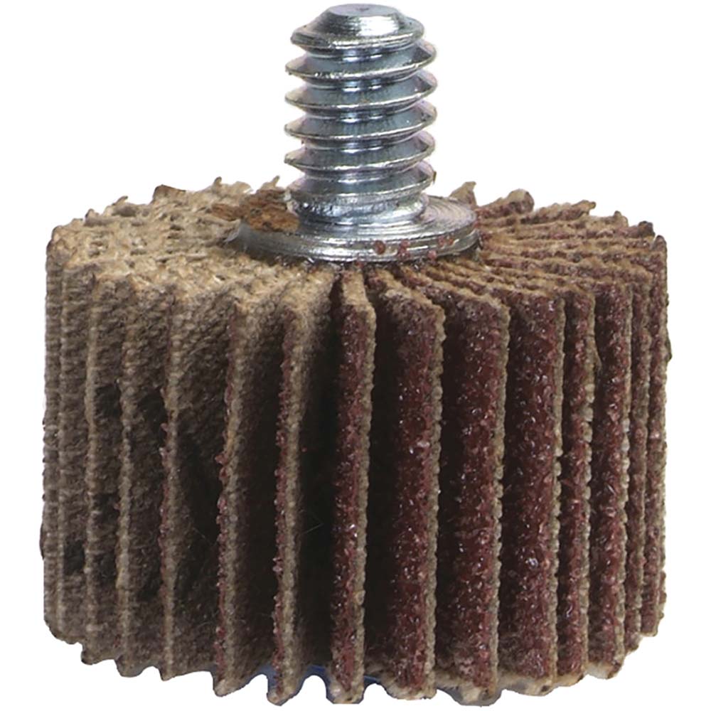 Merit Abrasives 8834131012 Mounted Flap Wheel: 1" Dia, 1" Face Width, 240 Grit, Aluminum Oxide (Pack of 10)