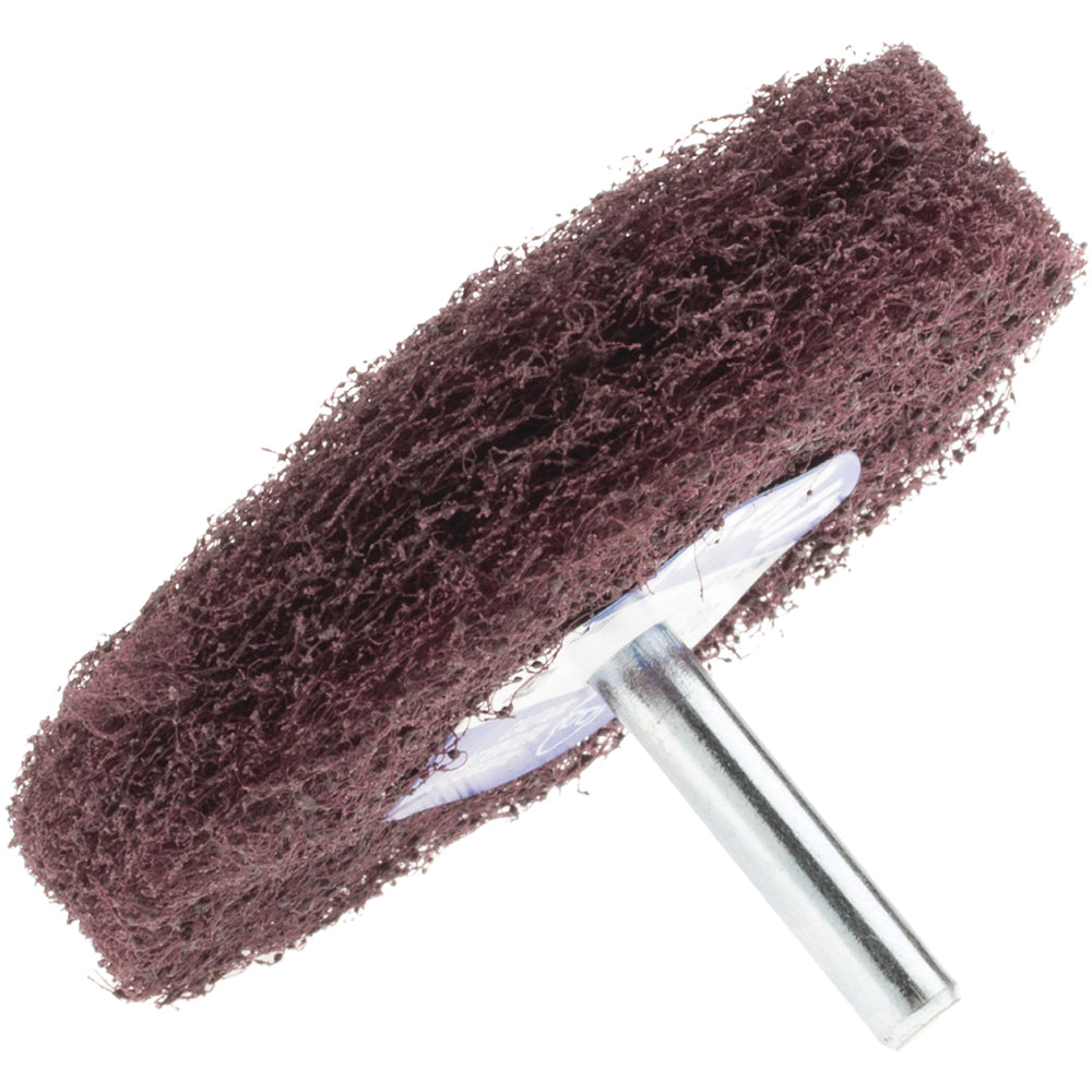 Merit Abrasives 8834131558 Mounted Scrubber Buffing Wheel: 3" Dia, 1/4" Shank Dia
