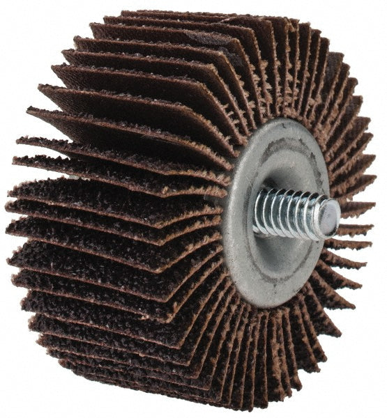 Merit Abrasives 8834133044 Mounted Flap Wheel: 2" Dia, 1" Face Width, 40 Grit, Aluminum Oxide