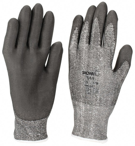 SHOWA 541-XL Cut, Puncture & Abrasive-Resistant Gloves: Size XL, ANSI Cut A2, ANSI Puncture 2, Polyurethane, Dyneema
