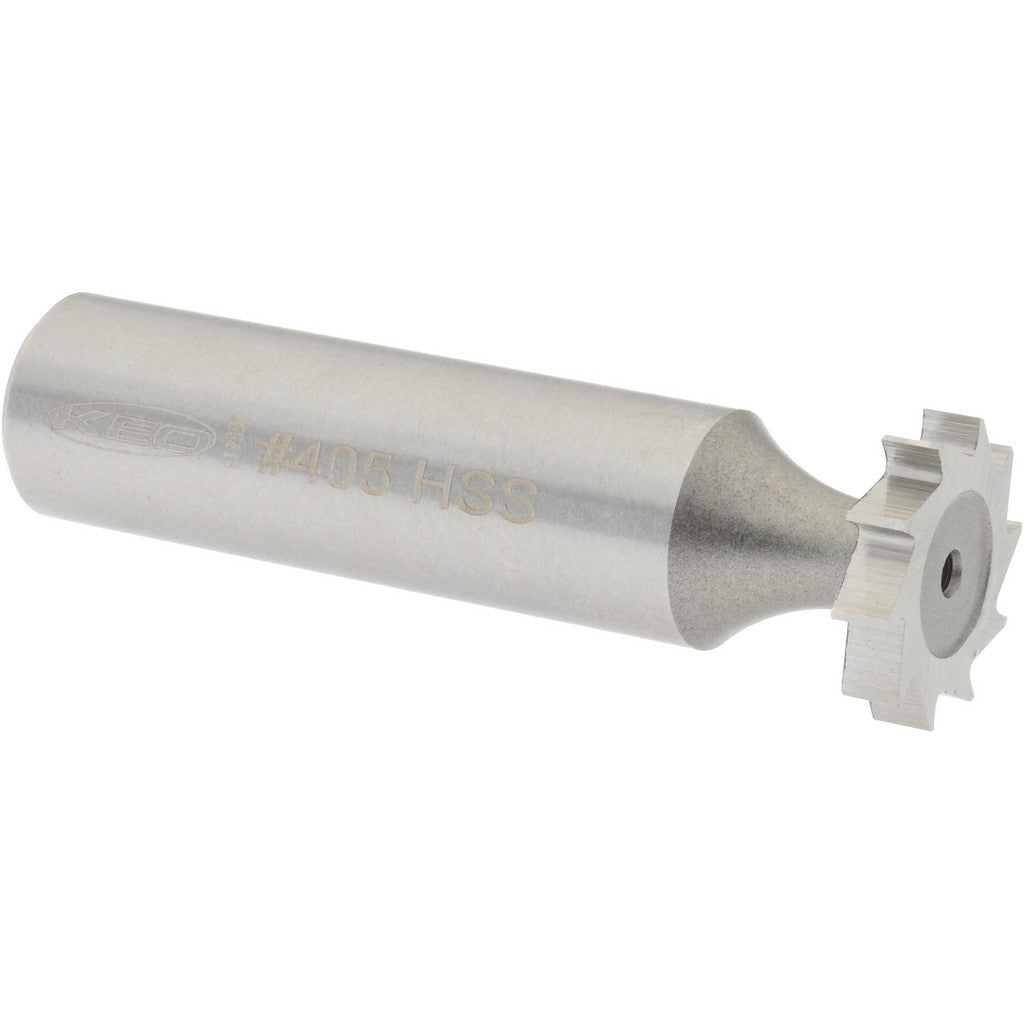 Keo 943-000-081 Woodruff Keyseat Cutter: 0.625" Cut Dia, 0.125" Cut Width, 1/2" Shank Dia, Straight Tooth