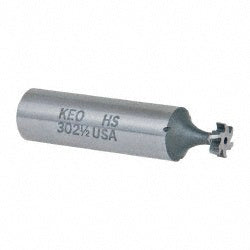 Keo 943-000-021 Woodruff Keyseat Cutter: 0.3125" Cut Dia, 0.0938" Cut Width, 1/2" Shank Dia, Staggered Tooth