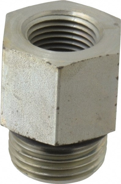 Parker 10-3/8 F5OG-S Industrial Pipe Adapter: 3/8" Female Thread, 7/8-14 Male Thread, Male Straight Thread O-Ring x Female NPTF