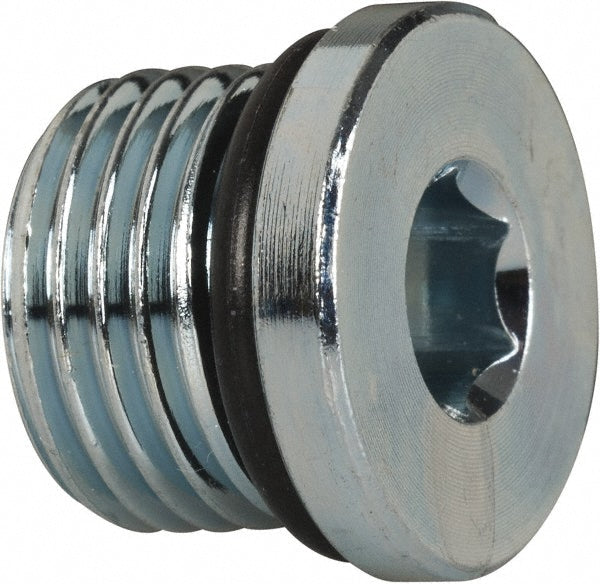 Parker 6 HP5ON-S Industrial Pipe Hex Socket Plug: 9/16-18 Male Thread, Male Straight Thread O-Ring