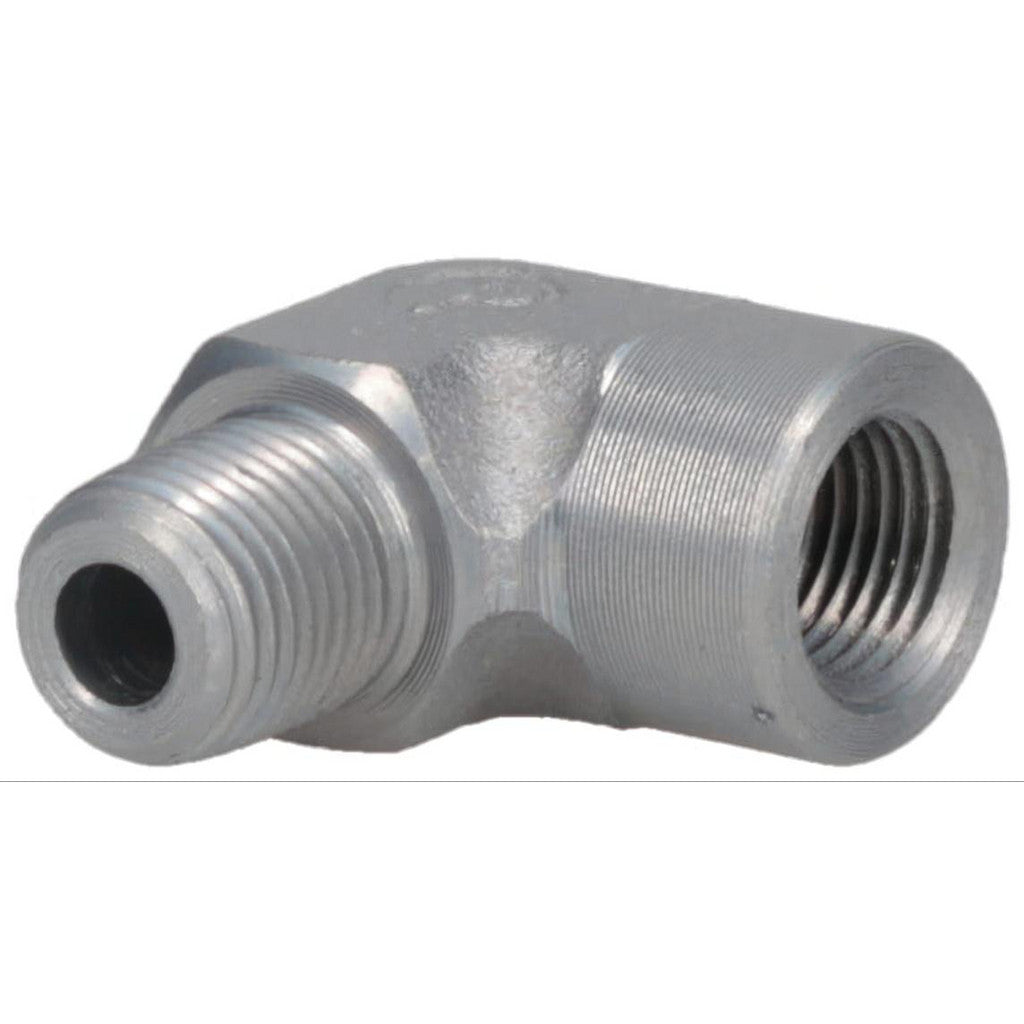 Parker 1/8 CD-S Industrial Pipe 90° Street Elbow: 1/8" Female Thread, 1/8" Male Thread, MNPTF x FNPTF