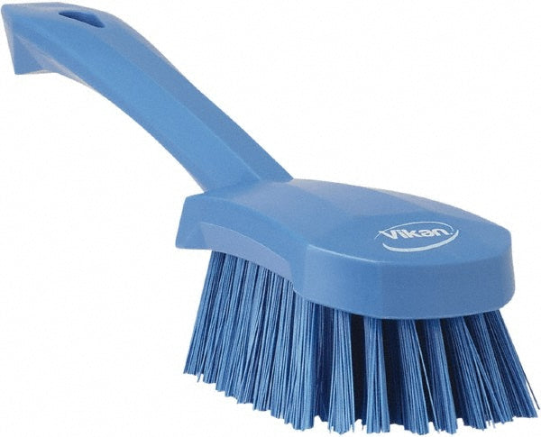 Vikan 41923 Washing Brush w/short Handle, 10.6", Stiff, Blue
