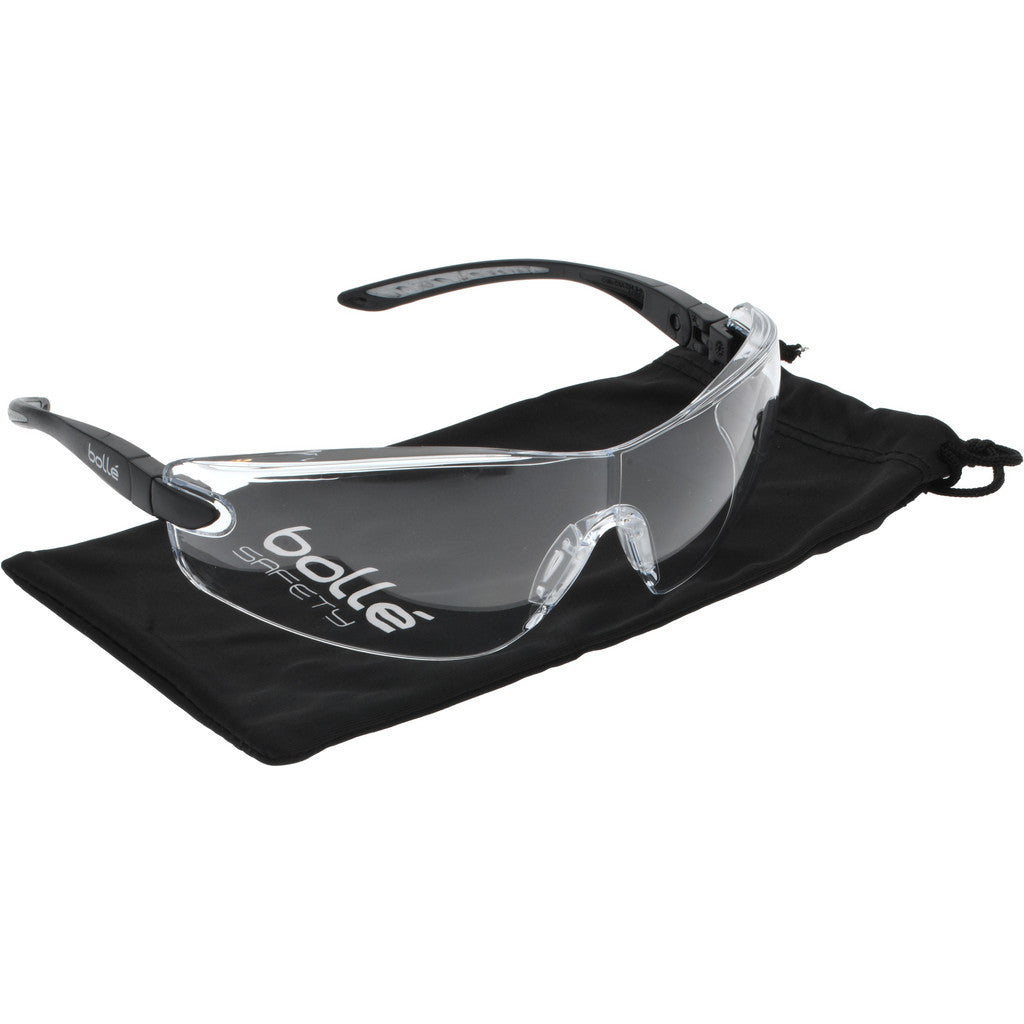 bolle SAFETY 40037 Safety Glasses: Anti-Fog & Scratch-Resistant, Polycarbonate, Clear Lenses, Frameless