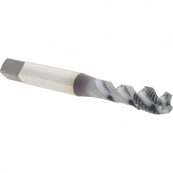OSG 2991308 Spiral Flute Tap: Metric Fine, 3 Flute, Modified Bottoming Chamfer, 3B Class of Fit, Vanadium High-Speed Steel, TiCN Finish