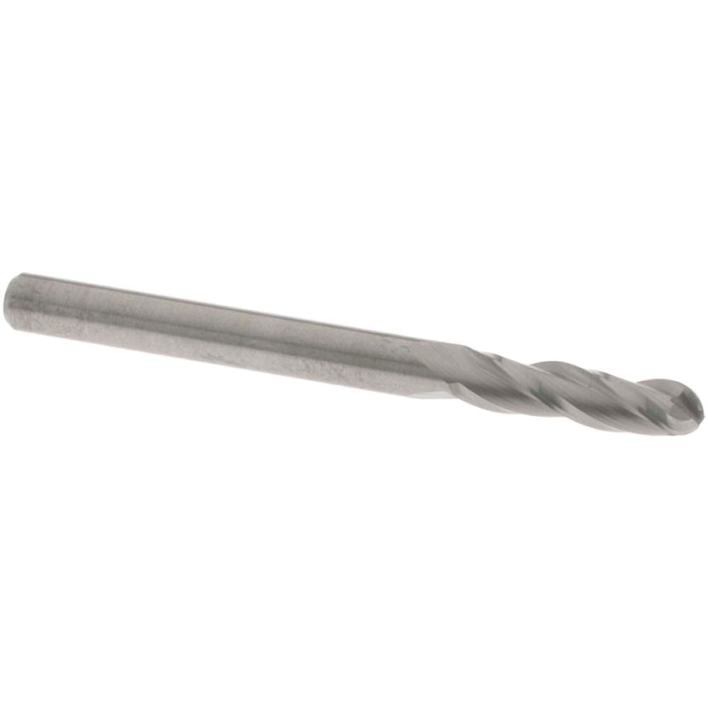 OSG 403-1250-BN Ball End Mill: 1/8" Dia, 1/2" LOC, 3 Flute, Solid Carbide