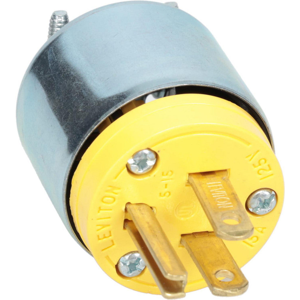 Leviton 515PA Straight Blade Plug: Residential, 5-15P, 125VAC, Yellow