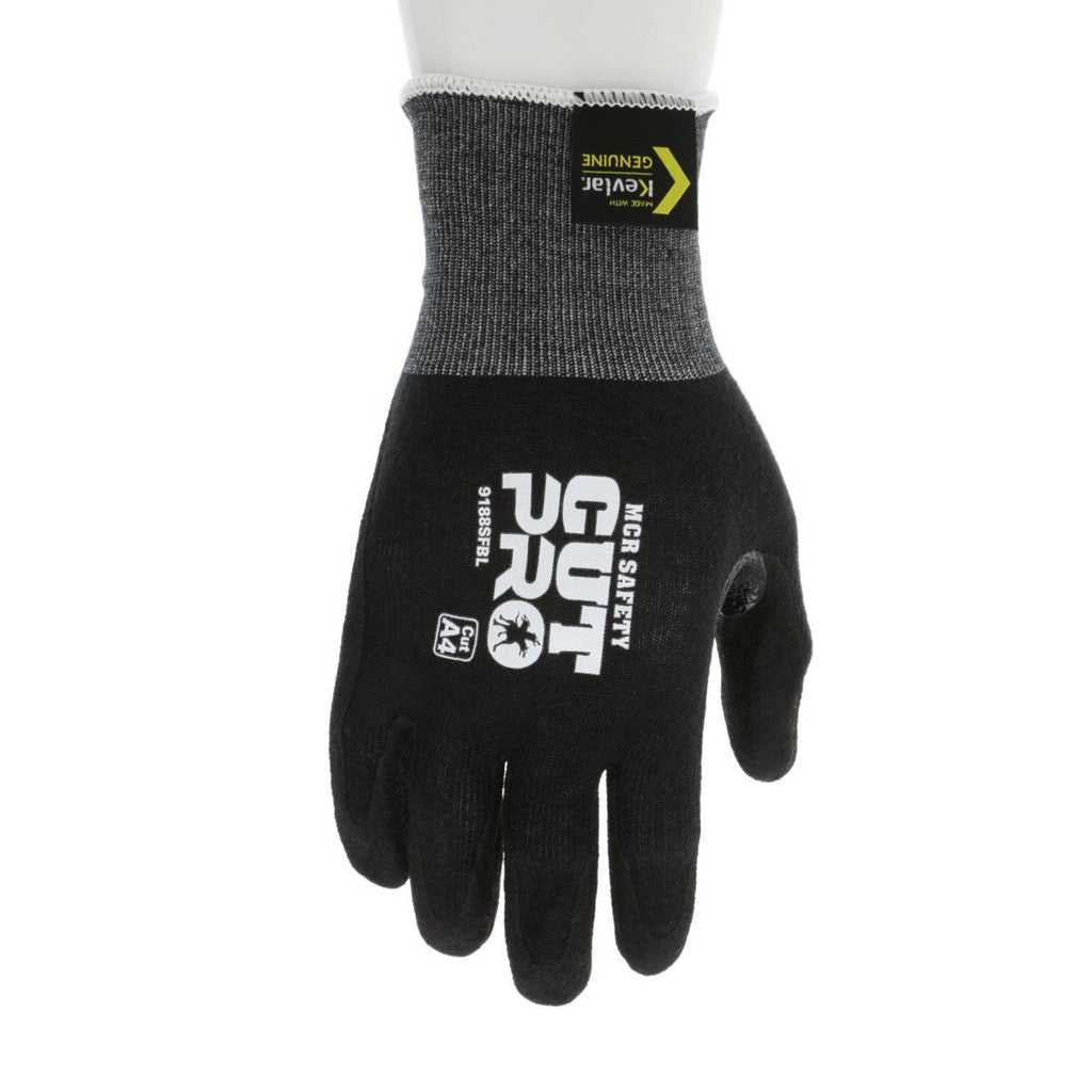 MCR Safety 9188SFBL Cut, Puncture & Abrasion-Resistant Gloves: Cut Pro 9188SFB, Cut A4, Puncture 2, Abrasion 5, 18 ga, Size Large, 10" Long