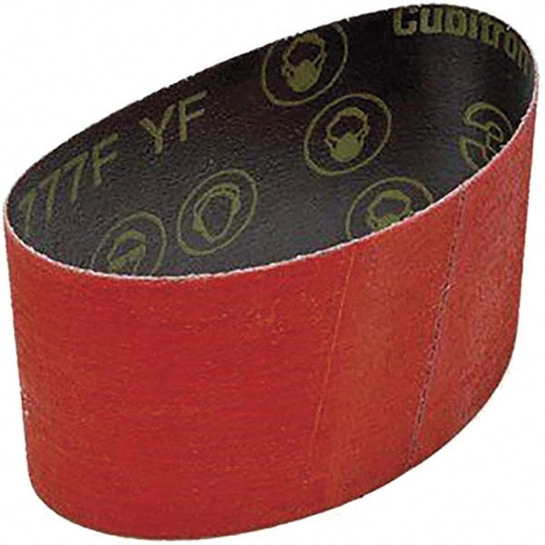 3M 7000118384 Abrasive Belt: 3-1/2" Wide, 15-1/2" OAL, 80 Grit, Ceramic Aluminum Oxide