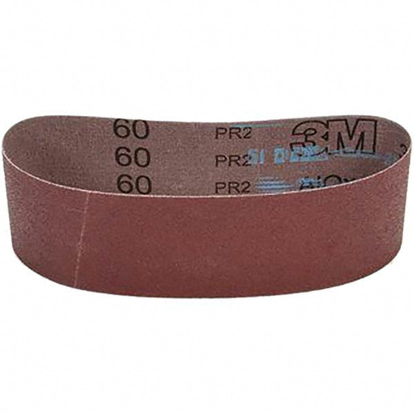 3M 7010360819 Abrasive Belt: 3" Wide, 21" OAL, 60 Grit, Aluminum Oxide