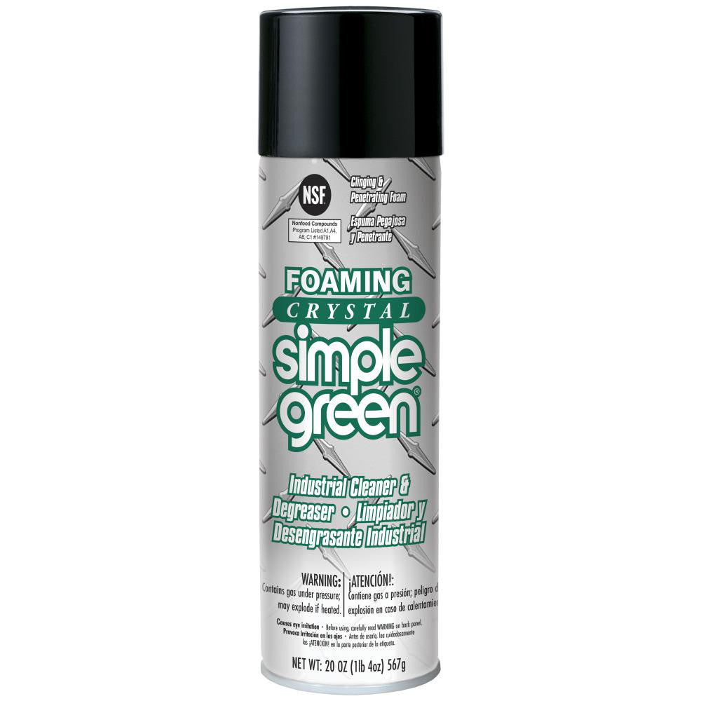 Simple Green 0610001219010 Foaming Crystal Industrial Cleaner & Degreaser, 20 oz Aerosol