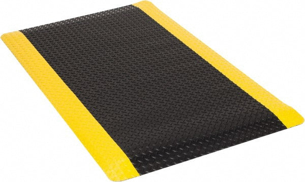 Wearwell 497.1x3x5BYL Anti-Fatigue Mat: 5' x 36" x 1", Vinyl, Beveled Edge, Medium Duty