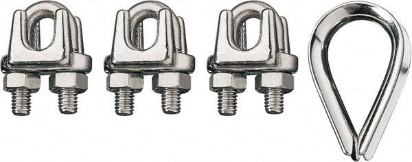 Ronstan ID003404-10 Wire Rope Grip: 3/8" Rope Dia, 316 Stainless Steel