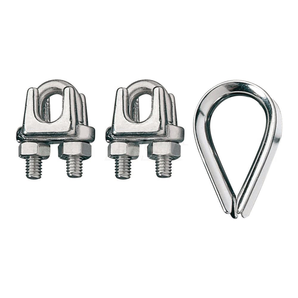 Ronstan ID003404-02 Wire Rope Grip: 3/32" Rope Dia, 316 Stainless Steel