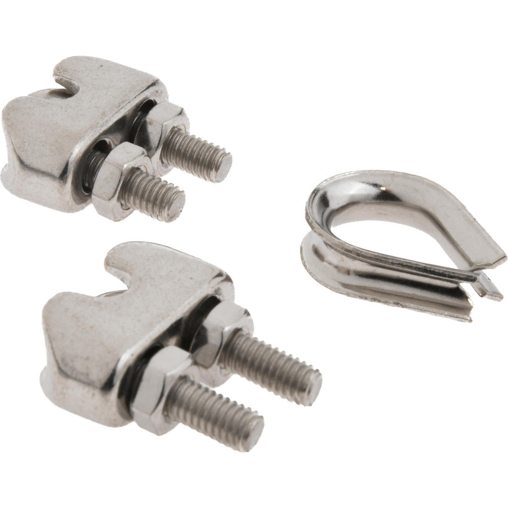 Ronstan ID003404-03 Wire Rope Grip: 1/8" Rope Dia, 316 Stainless Steel
