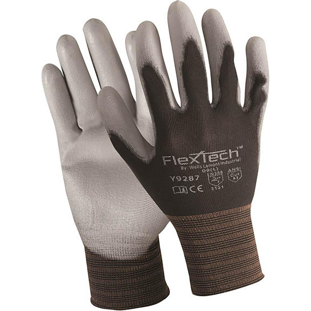 Wells Lamont Y9287L Cut, Puncture & Abrasion-Resistant Gloves: FlexTech Y9287, Cut A1, Puncture 2, Abrasion 4, 13 ga, Size Large