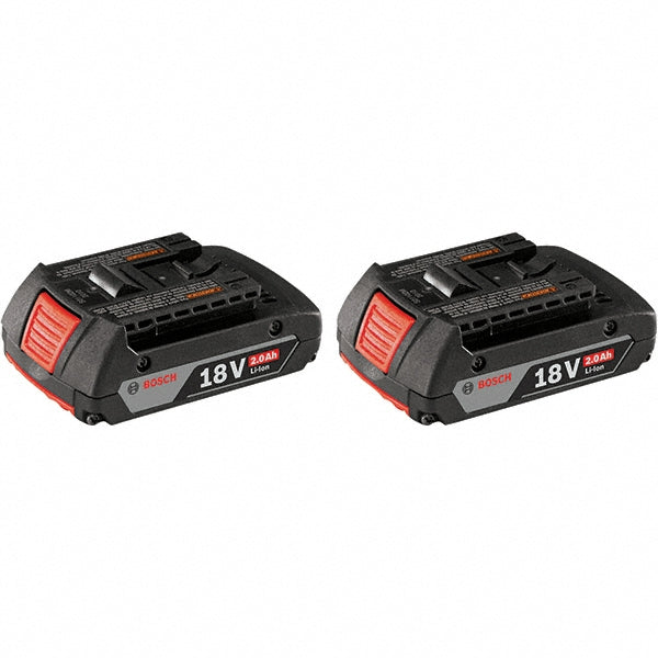 Bosch BAT612-2PK Power Tool Battery: 18V Max, 2Ah, Lithium-Ion, 2-Pack