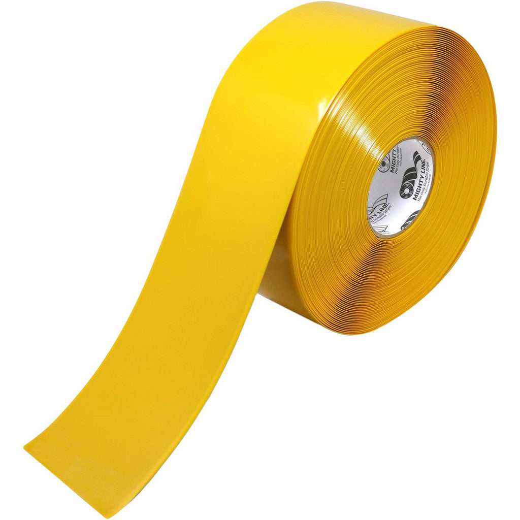 Mighty Line 4RY Floor & Aisle Marking Tape: 4" Wide, 100' Long, PVC