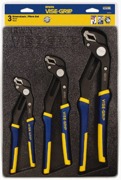Irwin 2078710 3 Pc GrooveLock Pliers Tray Set: 8", 10" & 12"