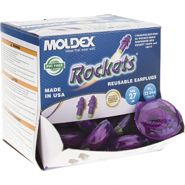 Moldex 6420 Earplugs: 27 dB, Foam, Flanged, Push-In, Corded, n-Metal Detectable