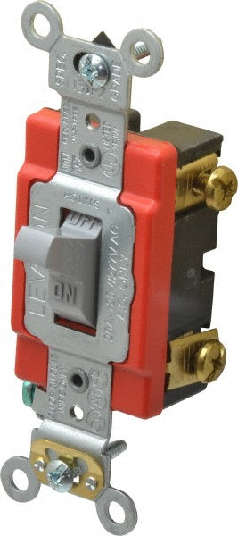Leviton 1221-2GY 1 Pole, 120 to 277 VAC, 20 Amp, Industrial Grade Toggle Wall Switch