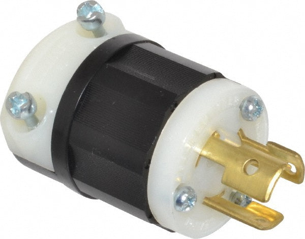 Leviton 4720-C Locking Inlet: Plug, Industrial, L5-15P, 125V, Black & White