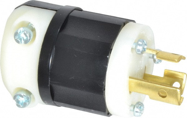 Leviton 4770-C Locking Inlet: Plug, Industrial, L7-15P, 277V, Black & White