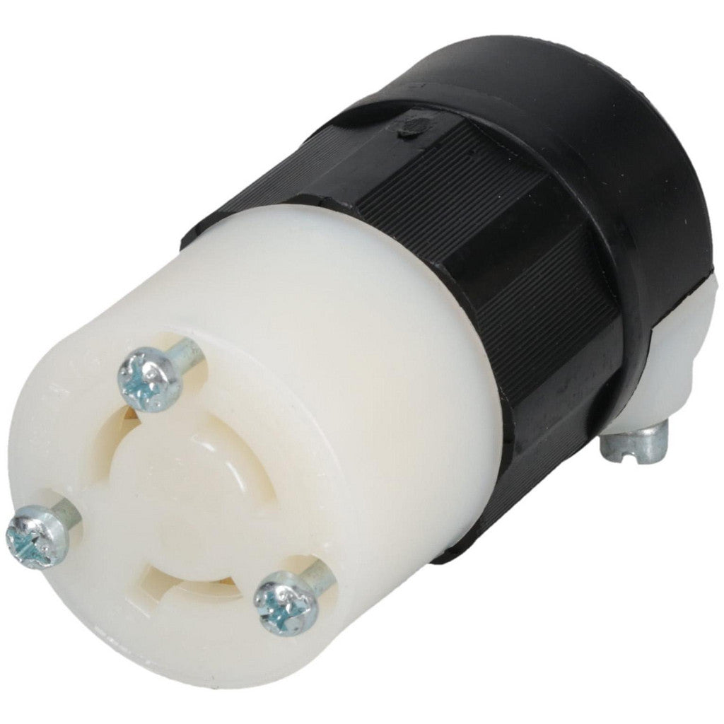 Leviton 4579-C Locking Inlet: Connector, Industrial, L6-15R, 250V, Black & White