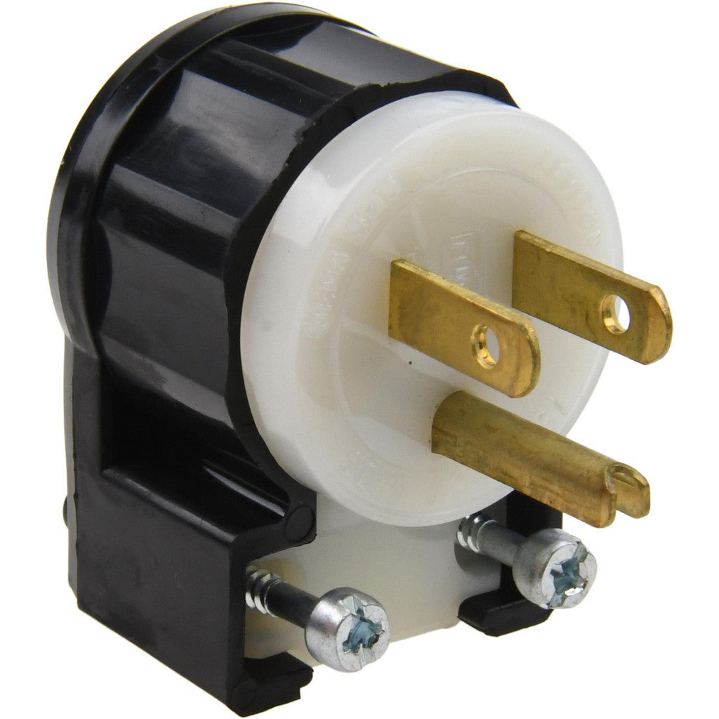 Leviton 5266-CA Straight Blade Plug: Industrial, 5-15P, 125VAC, Black & White
