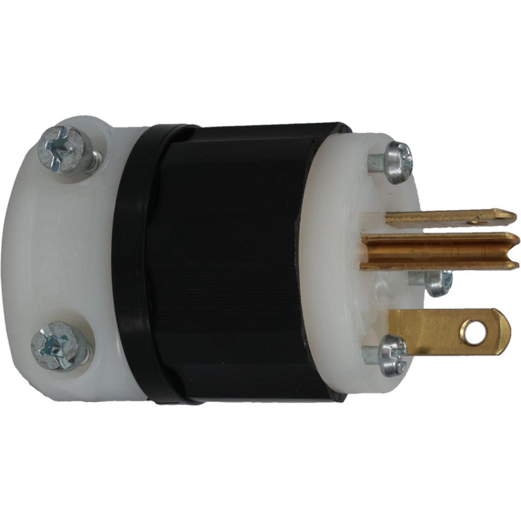 Leviton 5366-C Straight Blade Plug: Industrial, 5-20P, 125VAC, Black & White