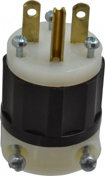 Leviton 5666-C Straight Blade Plug: Industrial, 6-15P, 250VAC, Black & White