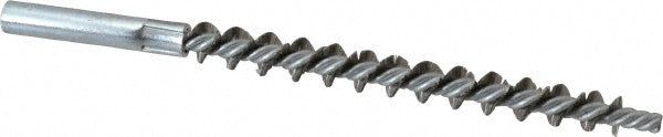 Schaefer Brush 43504 Double Stem/Single Spiral Tube Brush: 3/8" Dia, 6-1/4" OAL, Stainless Steel Bristles
