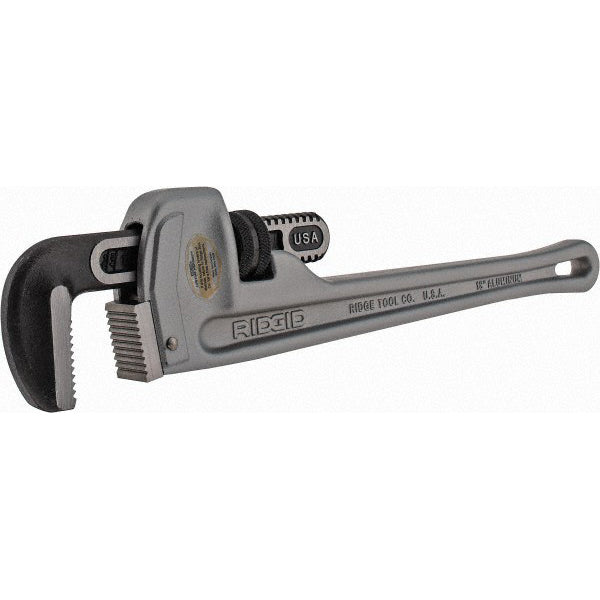 Ridgid 31100 Straight Pipe Wrench: 3/8 to 2-1/2", 18" OAL, Aluminum