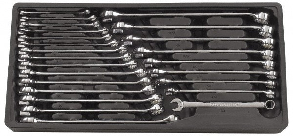 GEARWRENCH 81900 Combination Wrench Set: 24 Pc, 1 to 9/16" Wrench, Inch & Metric