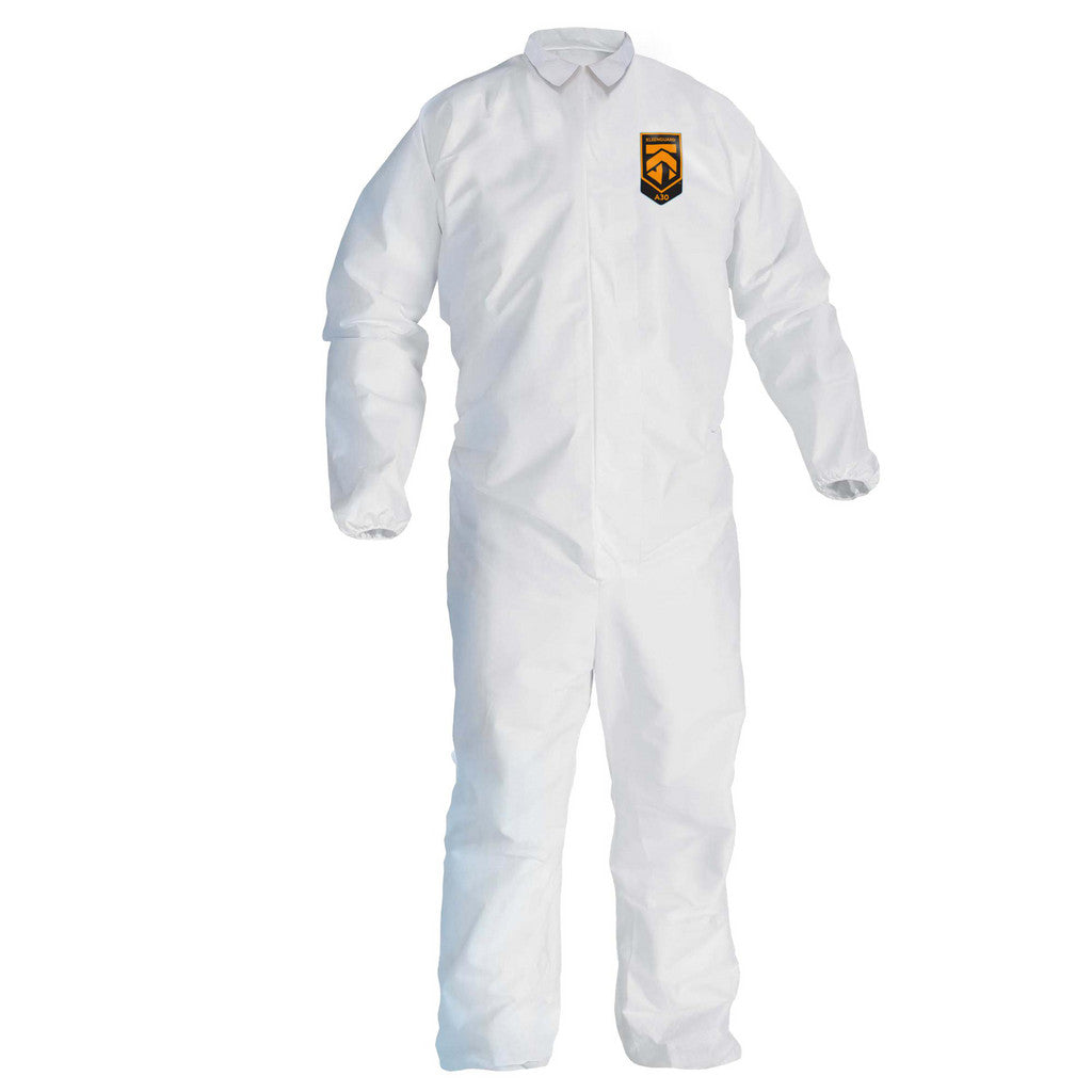 KleenGuard 46103 Disposable Coveralls: Splash & Particle Protection, Size Large, SMS A30