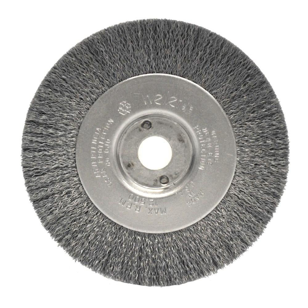 Weiler 184 Wheel Brush: 4" Wheel Dia, 1/2" Face Width, 0.0118" Wire Dia, Crimped