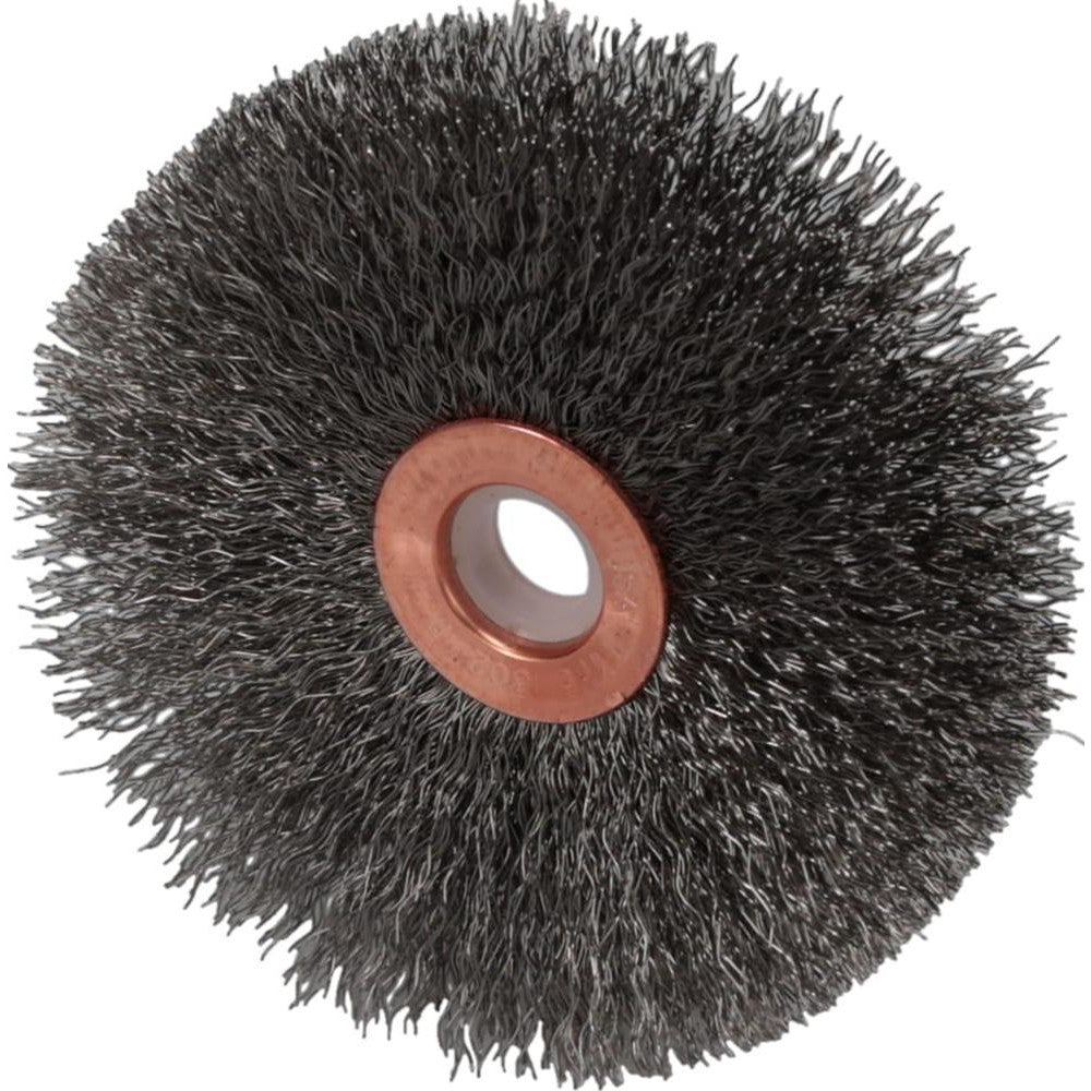 Weiler 16943 Wheel Brush: 3" Wheel Dia, 5/8" Face Width, 0.0080" Wire Dia, Crimped