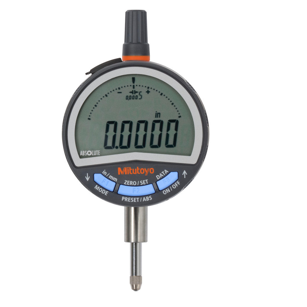 Mitutoyo 543-712B-02 LCD Electronic Drop Indicator: 1/2" Max, +/-0.0010" Accuracy, Flat Back