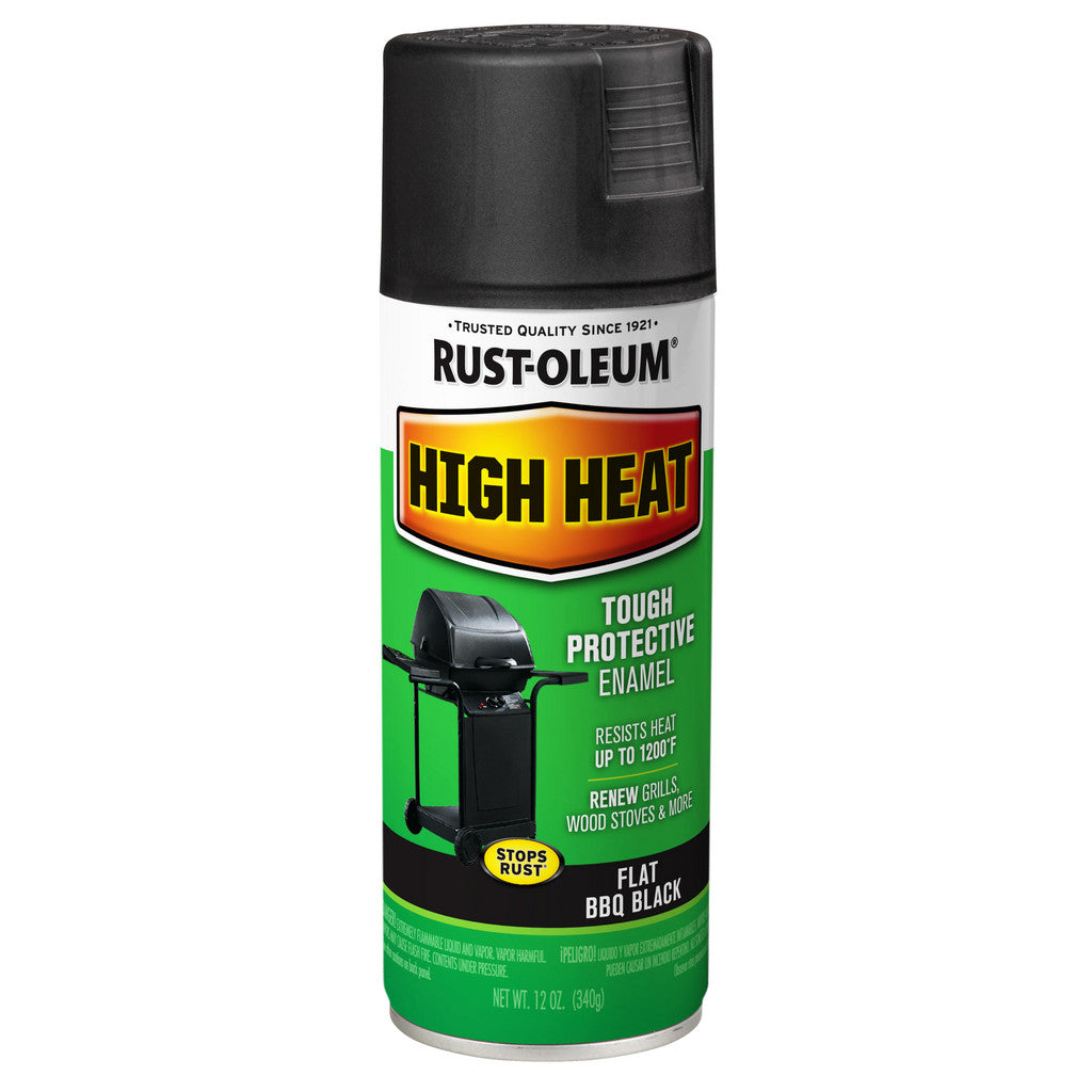 Rust-Oleum 7778830 Specialty High Heat Spray Paint, Black, Flat, 12 oz