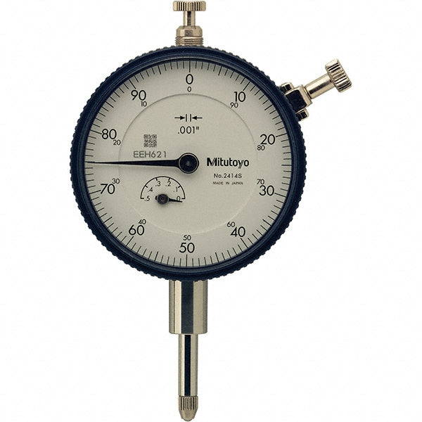 Mitutoyo 2414AB Dial Drop Indicator: 0.5000" Max Measurement, 0-100 Dial Reading, 0.001000" Accuracy