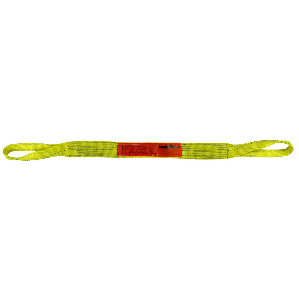 Lift-All EE2804DTX12 Twisted Eye & Eye, Type 4 Web Sling: 12' Long, 4" Wide, 11500 lb Vertical Capacity, Polyester