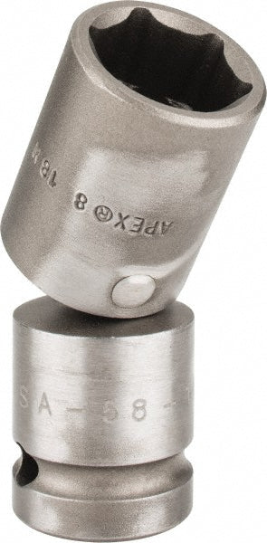 Apex SA-58-18M Flex Hand Socket: 1/2" Drive, 18 mm Socket, 6-Point