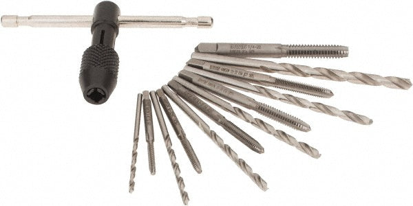 Irwin 80187 Tap & Drill Set: #4-40 to 1/4-20 Taps, #43 to #7 Drills