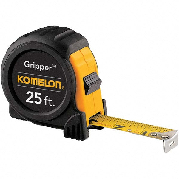 Komelon 5425 Tape Measure: 25' Long, 1" Width, Yellow Blade
